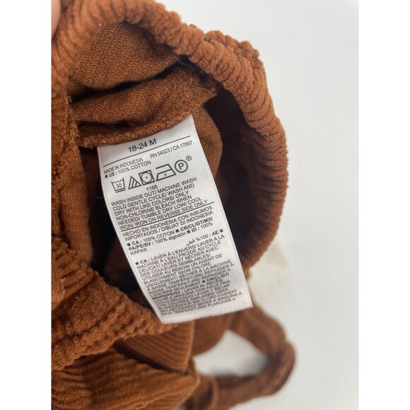 Ruffle Corduroy Romper Brown One Piece Set Holiday Fall 18-24 Month - Picture 9 of 14